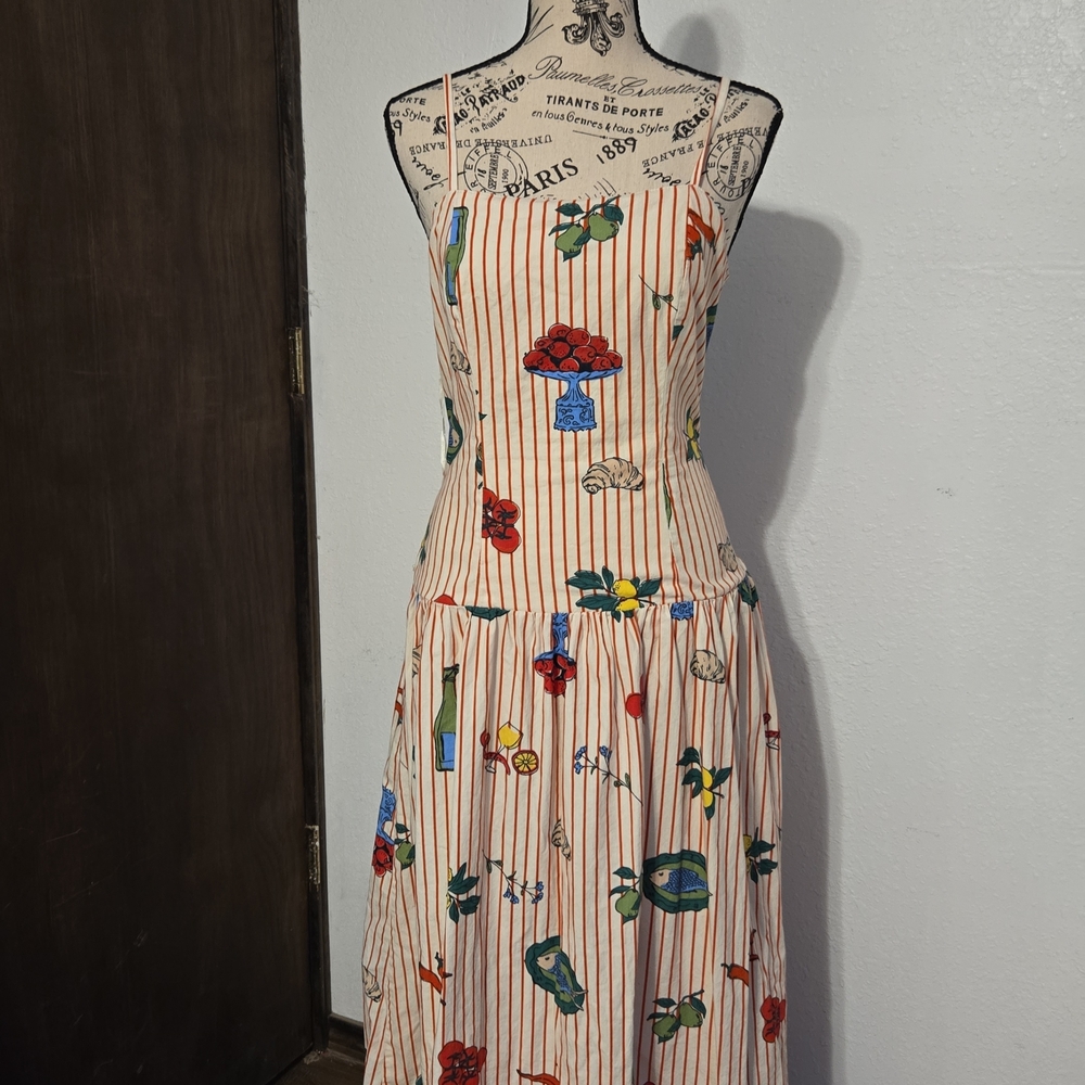 Floral Striped Midi Dress